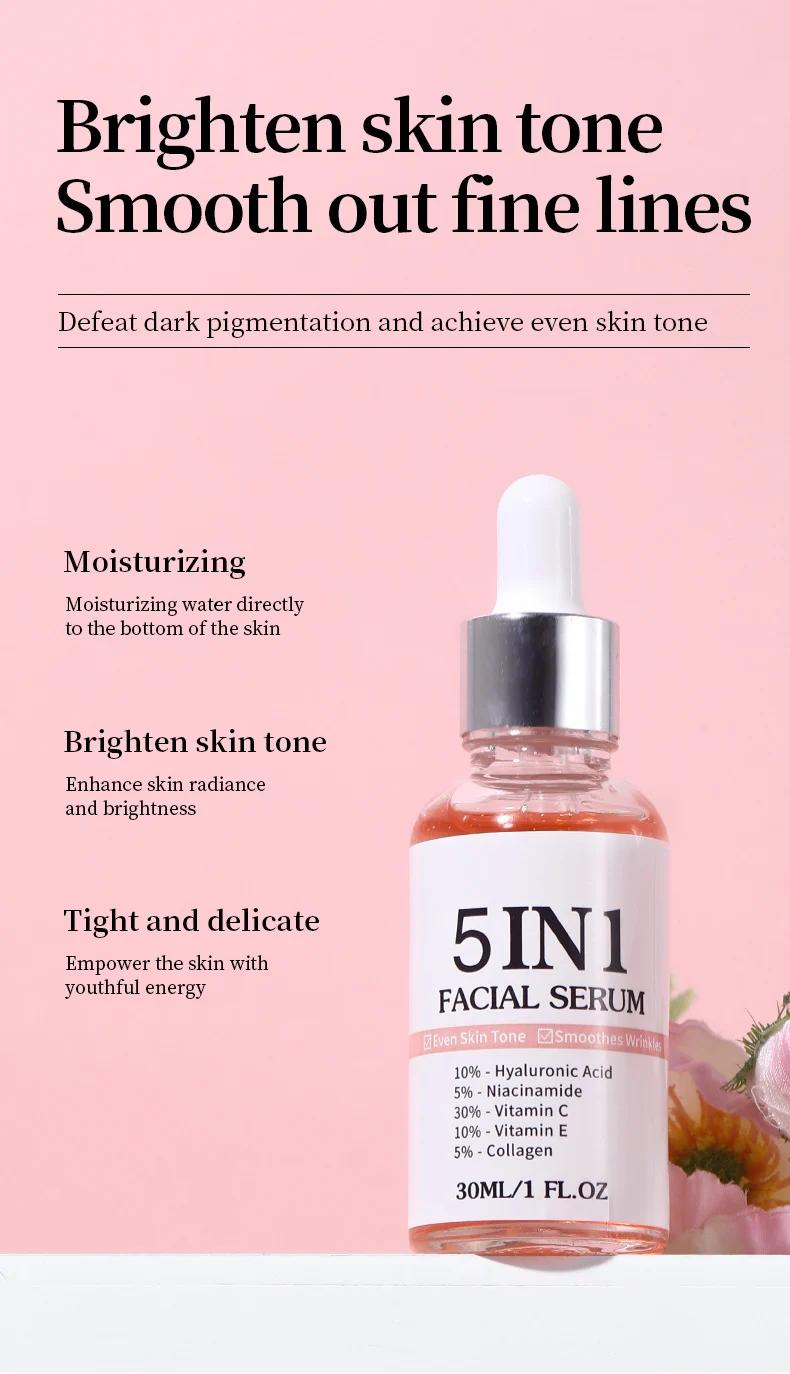 MOIKA 5-IN-1 Facial Serum with Vitamin C, Vitamin E, Hyaluronic Acid & Collagen 3 5 in 1 facial serum spu884818848354 desc 3
