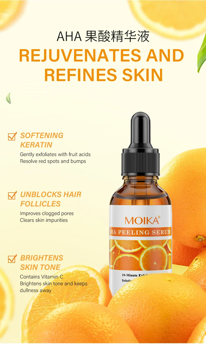 MOIKA AHA 30ml Fruit Acid Exfoliating Serum for Pores, Brightening & Smooth Skin 3 aha fruit acid serum spu693539930853 desc 3