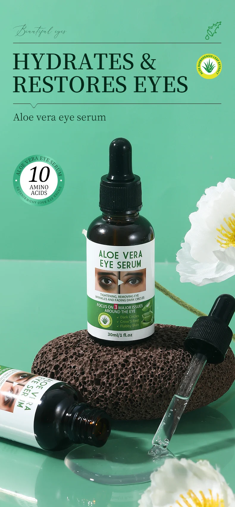 MOIKA Aloe Vera Eye Serum 30ml Dark Circles Treatment Reduce Puffiness 1 aloe vera eye serum spu735518993077 desc 1