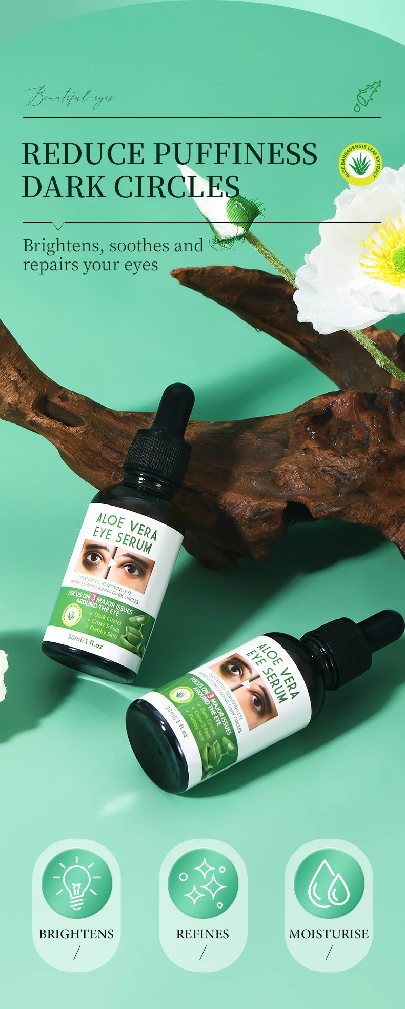 MOIKA Aloe Vera Eye Serum 30ml Dark Circles Treatment Reduce Puffiness 3 aloe vera eye serum spu735518993077 desc 3