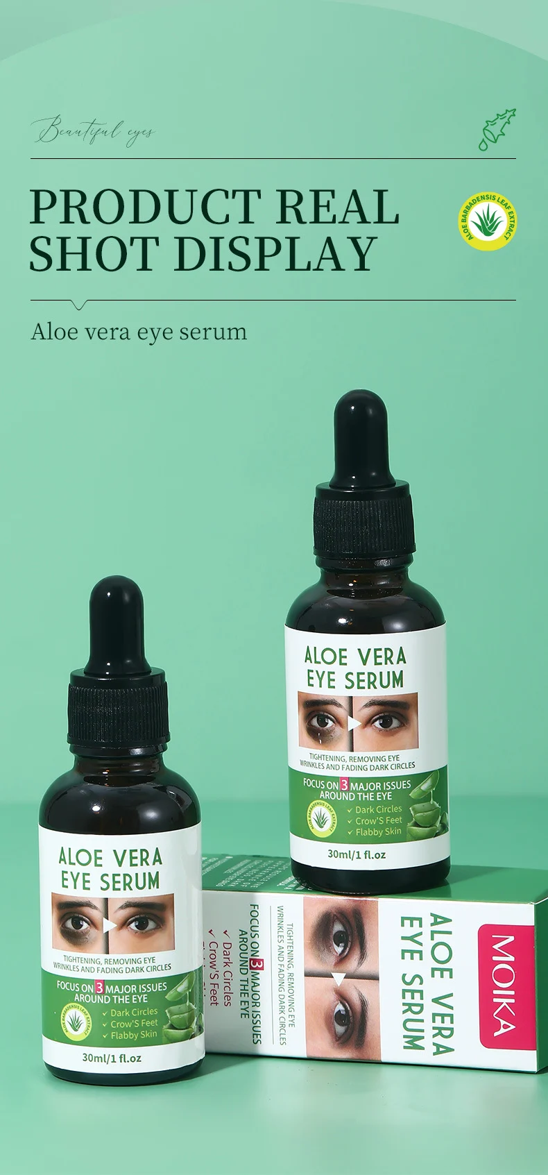 MOIKA Aloe Vera Eye Serum 30ml Dark Circles Treatment Reduce Puffiness 8 aloe vera eye serum spu735518993077 desc 8