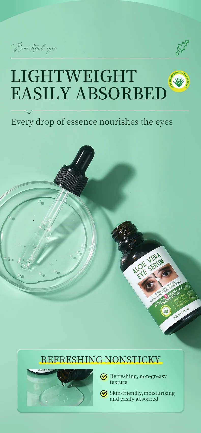 MOIKA Aloe Vera Eye Serum for Dark Circles & Fine Lines, 30ml 8 aloe vera eye serum spu878710479112 desc 8