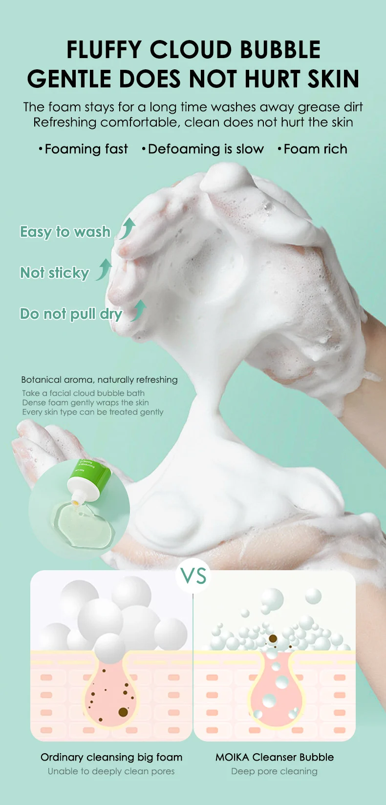 MOIKA Amino Acid Cleanser 100g - Gentle Hydrating Face Wash with Citrus VC 7 amino acid cleanser spu736468611276 desc 7