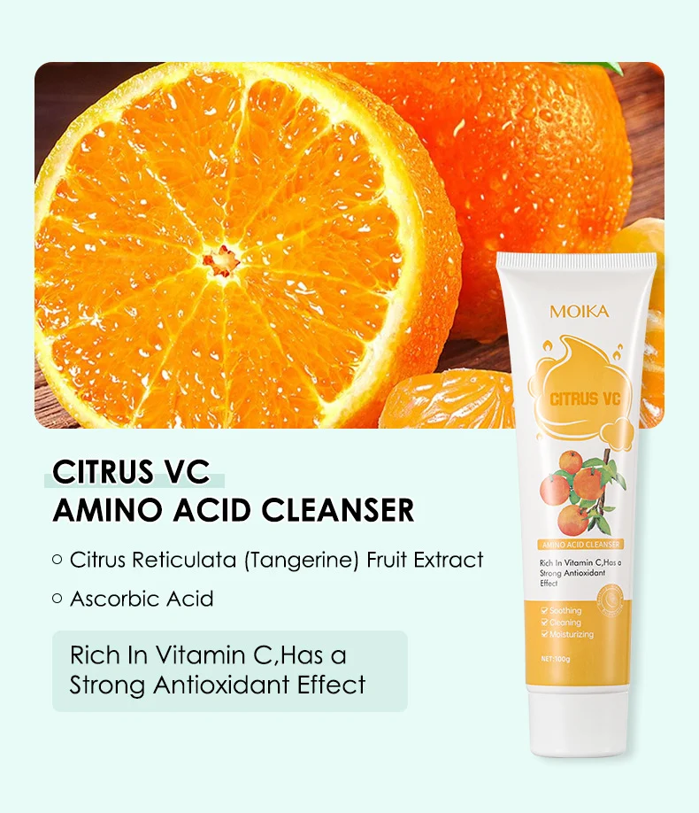MOIKA Amino Acid Cleanser 100g - Gentle Hydrating Face Wash with Citrus VC 9 amino acid cleanser spu736468611276 desc 9
