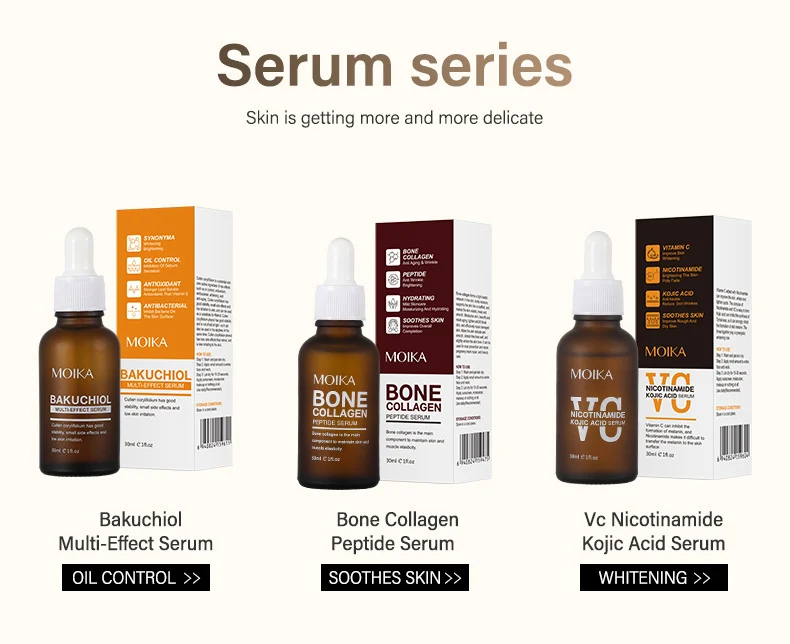 MOIKA Anti-Aging Serum Set with Bone Collagen, Vitamin C, and Bakuchiol for Brightening and Hydration 11 anti aging brightening serum set spu657445200930 desc 11