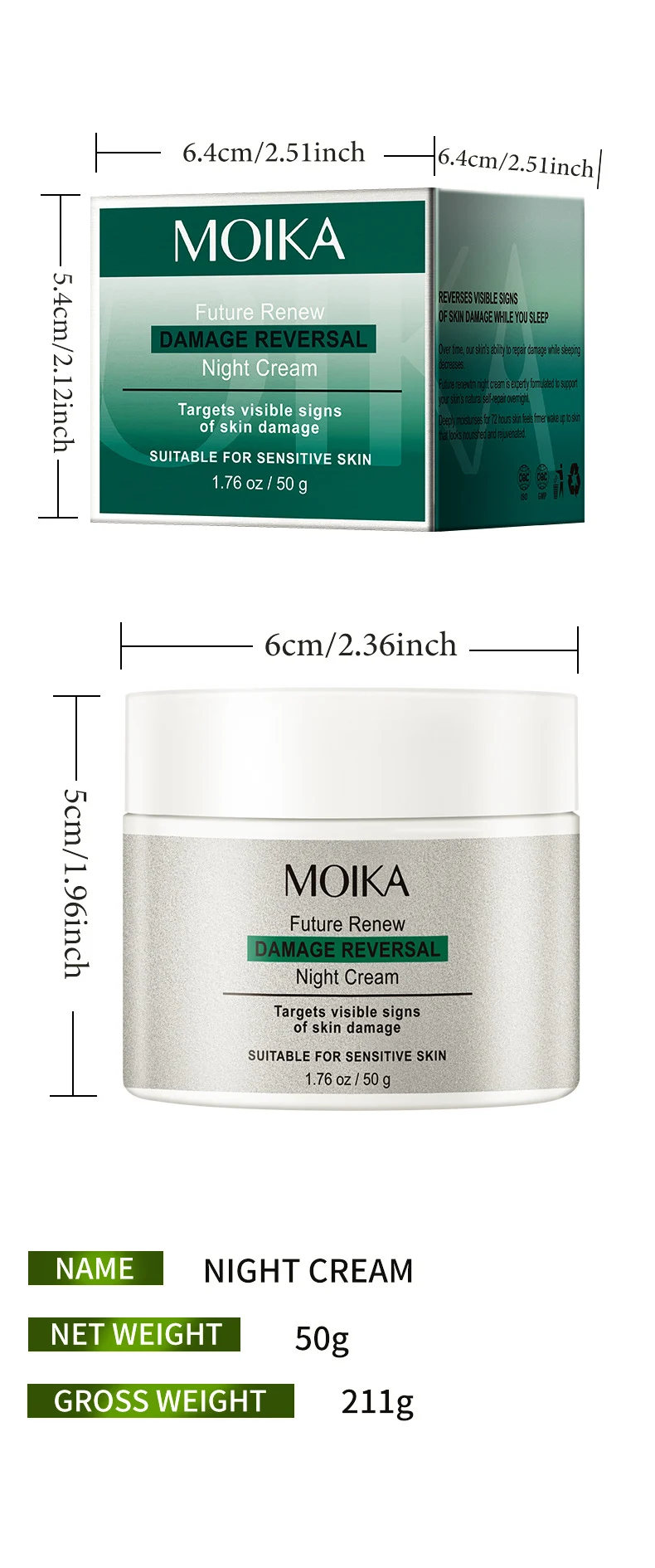 MOIKA Damage Reversal Night Cream for Firming, Tightening, and Radiant Skin 10 anti aging night cream spu717735487920 desc 10