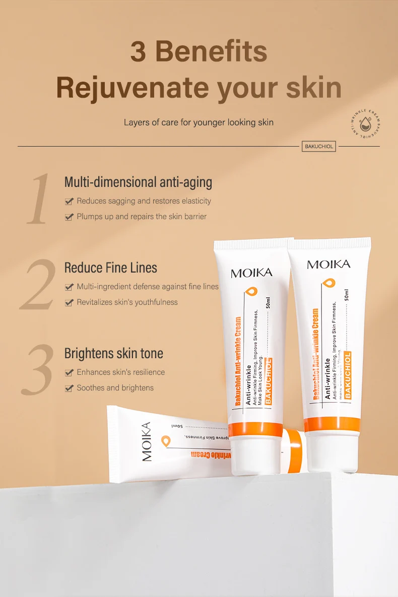 MOIKA Bakuchiol Anti-Wrinkle Cream 50ml Firming Anti-Aging Moisturizer 3 bakuchiol anti wrinkle cream spu732768060268 desc 3