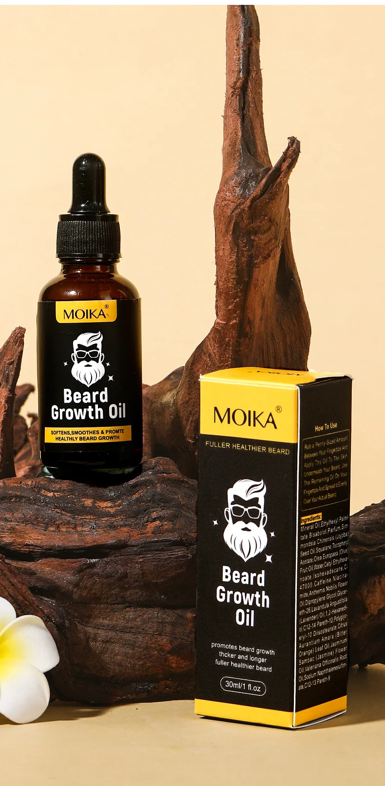 MOIKA Caffeine Beard Growth Oil for Fuller Thicker Facial Hair 10 beard growth oil spu857492005320 desc 10