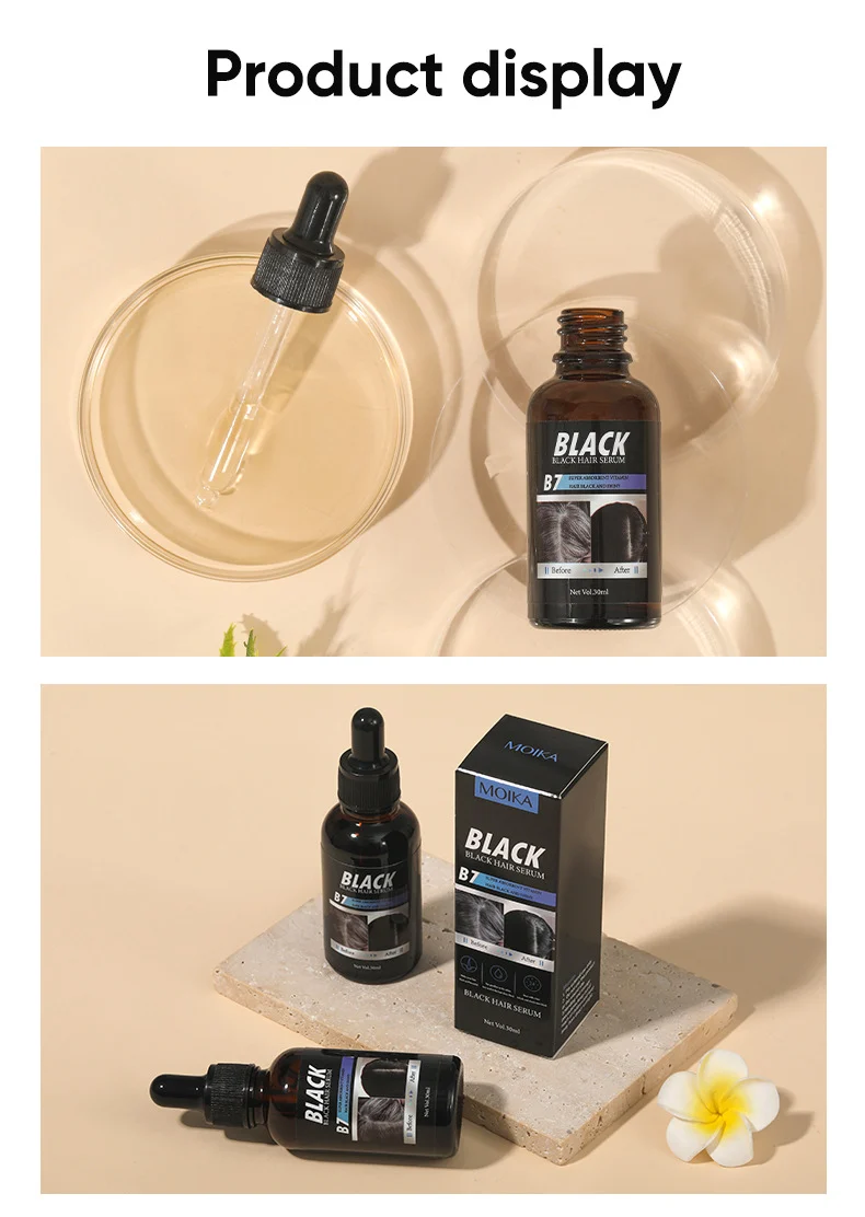 MOIKA Herbal Black Hair Essence - Improve White Hair & Strengthen Roots 30ml 10 black hair essence spu762174207628 desc 10