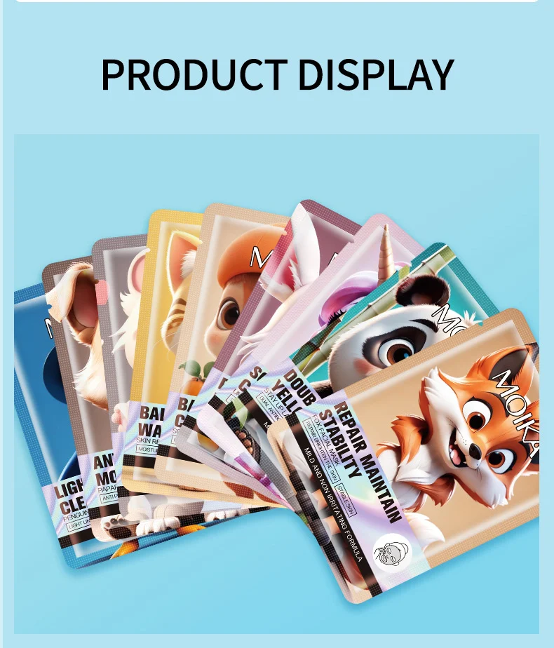 MOIKA Animal Cartoon Face Mask Set - Hydrating, Repairing, Anti-Aging 19 cartoon animal face mask spu764392154000 desc 19
