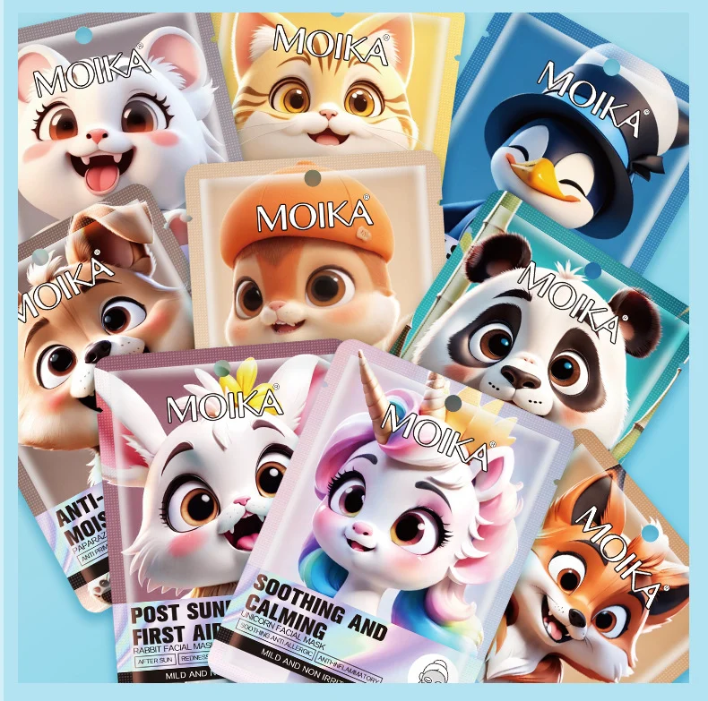 MOIKA Animal Cartoon Face Mask Set - Hydrating, Repairing, Anti-Aging 20 cartoon animal face mask spu764392154000 desc 20