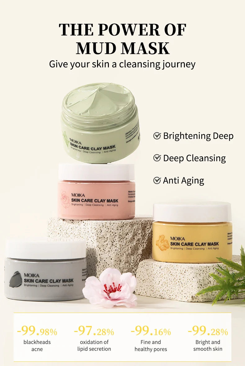 MOIKA Clay Face Mask Set - Brightening, Deep Cleansing, Anti-Aging 1 clay face mask set spu660944800775 desc 1
