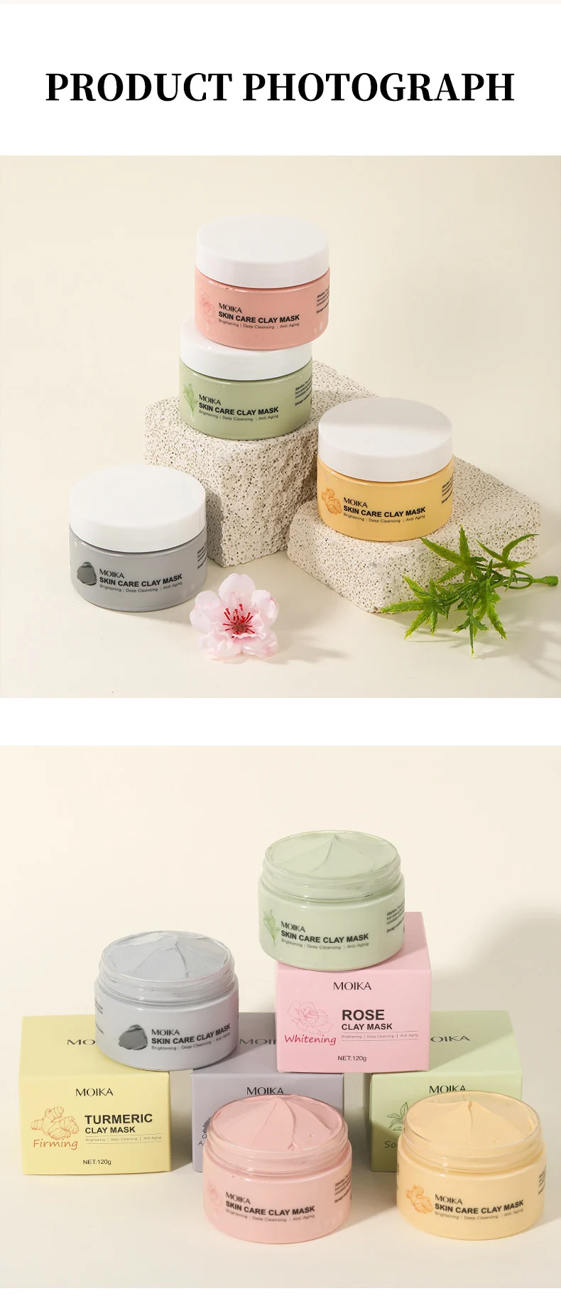 MOIKA Clay Face Mask Set - Brightening, Deep Cleansing, Anti-Aging 12 clay face mask set spu660944800775 desc 12
