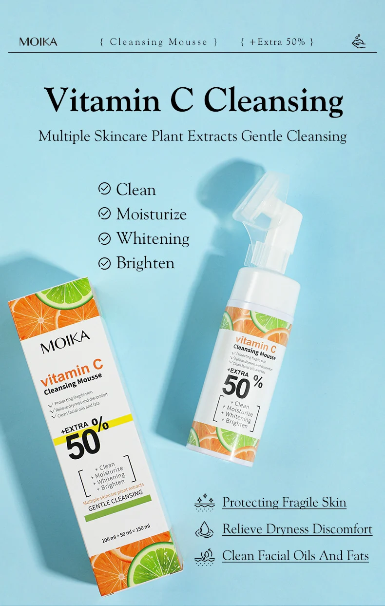 MOIKA Cleansing Mousse with Vitamin C & Salicylic Acid for Pore Cleansing & Oil Control 4 cleansing foam mousse spu669863454534 desc 4
