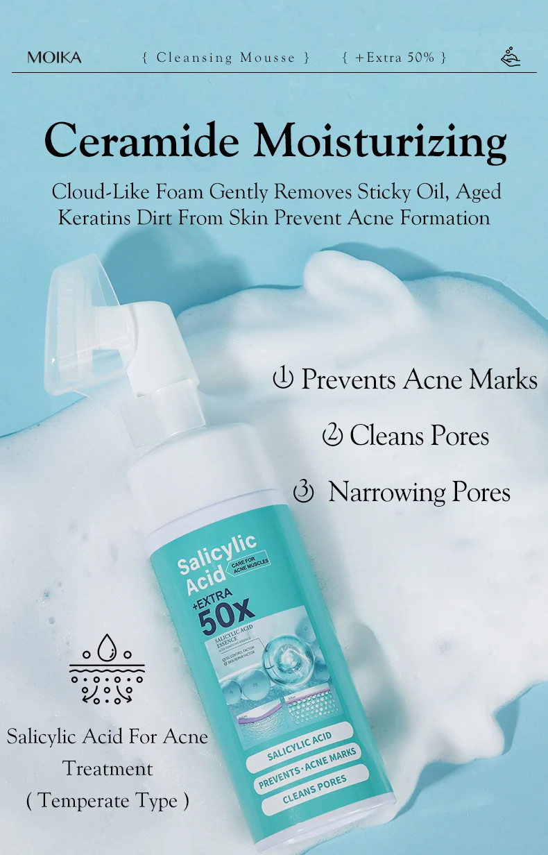 MOIKA Cleansing Mousse with Vitamin C & Salicylic Acid for Pore Cleansing & Oil Control 6 cleansing foam mousse spu669863454534 desc 6