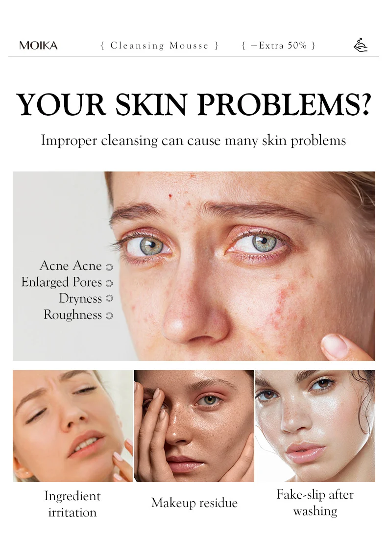 MOIKA Cleansing Mousse for Oil Control & Moisturizing, Gentle Foaming Face Wash 2 cleansing mousse foaming face wash spu660245808957 desc 2