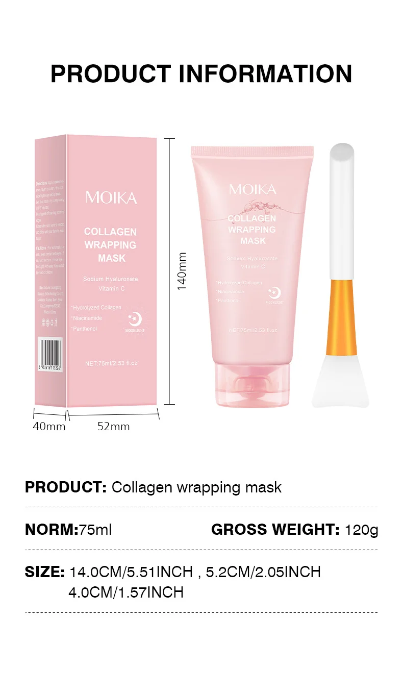MOIKA Collagen Overnight Peel-Off Wrapping Mask for Firming & Moisturizing 9 collagen overnight peel off mask spu936033219457 desc 9