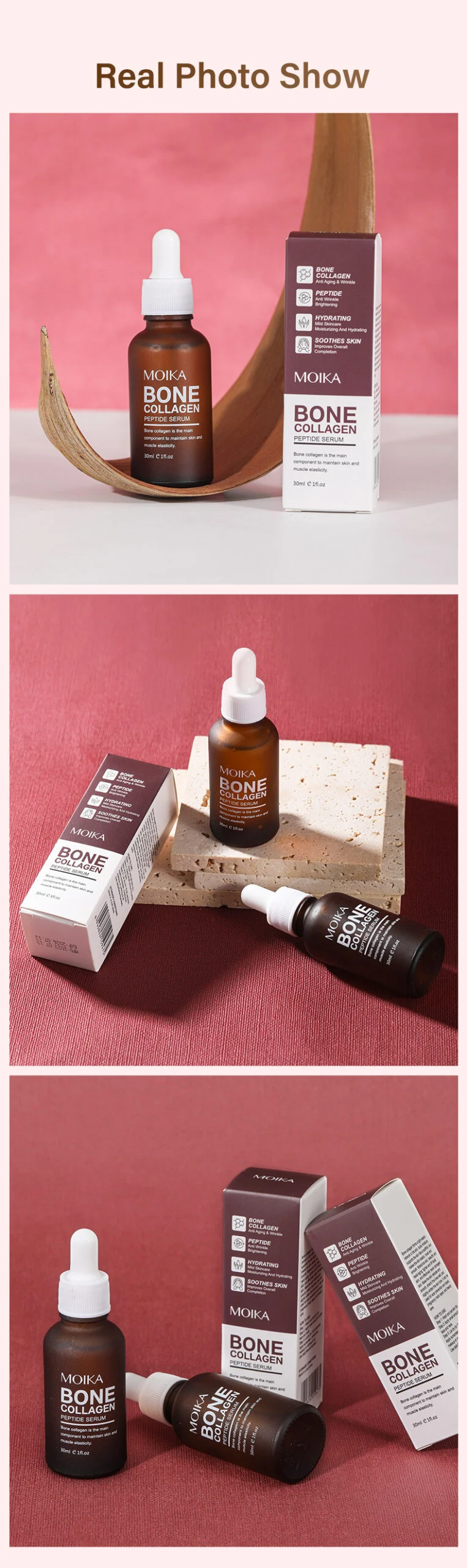 MOIKA Bone Collagen Peptide Serum 30ml Anti Aging Brightening Hydrating 8 collagen peptide serum spu732570004941 desc 8 scaled