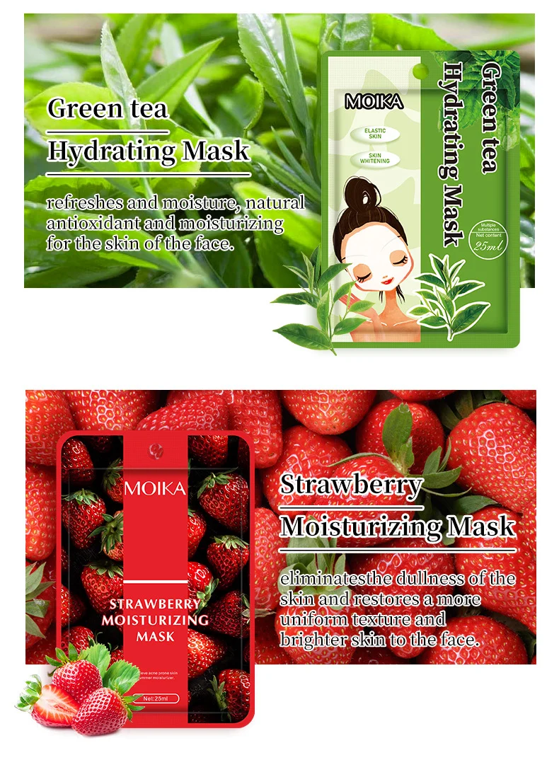 MOIKA & DOLANJN Cute Cartoon Animal & Fruit Facial Masks for Hydration & Brightening 11 cute cartoon fruit facial masks spu680323607158 desc 11