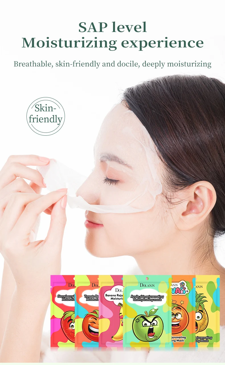 MOIKA & DOLANJN Cute Cartoon Animal & Fruit Facial Masks for Hydration & Brightening 18 cute cartoon fruit facial masks spu680323607158 desc 18