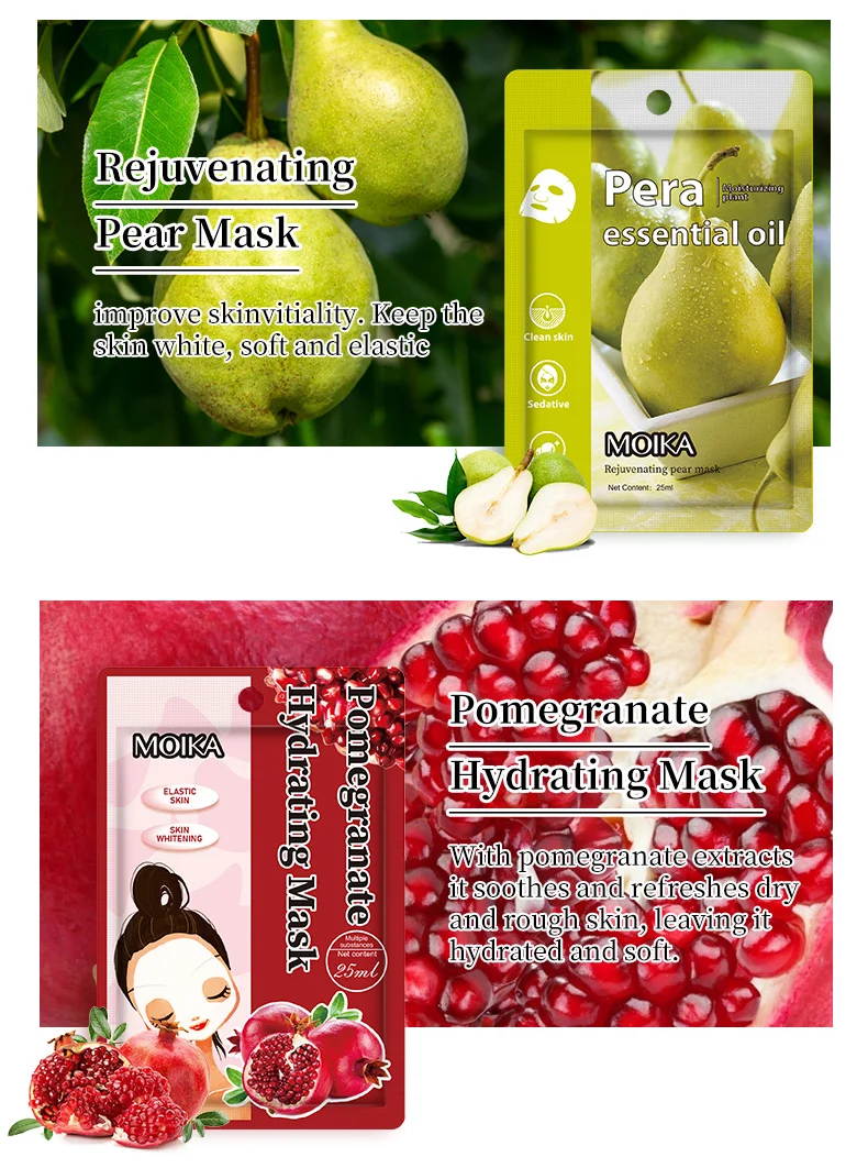 MOIKA & DOLANJN Cute Cartoon Animal & Fruit Facial Masks for Hydration & Brightening 9 cute cartoon fruit facial masks spu680323607158 desc 9