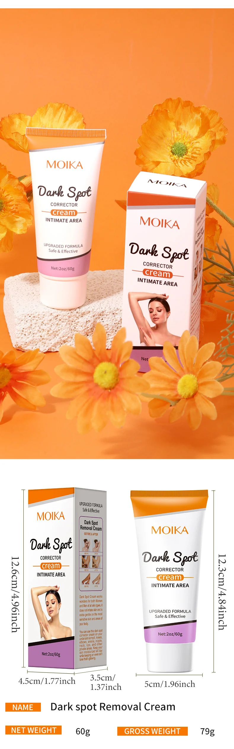 MOIKA Dark Spot Removal Cream for Armpit, Elbow & Knee Brightening 10 dark spot corrector cream spu672978117498 desc 10