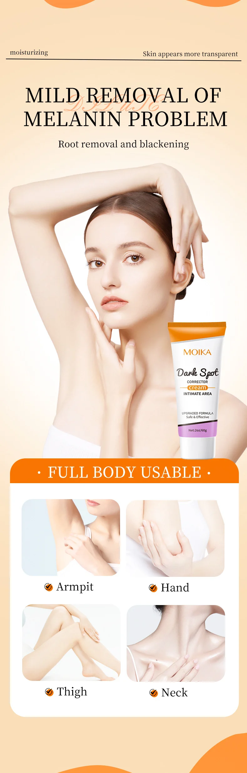MOIKA Dark Spot Removal Cream for Underarm, Elbows & Knees, 60g 5 dark spot removal cream spu877926030282 desc 5