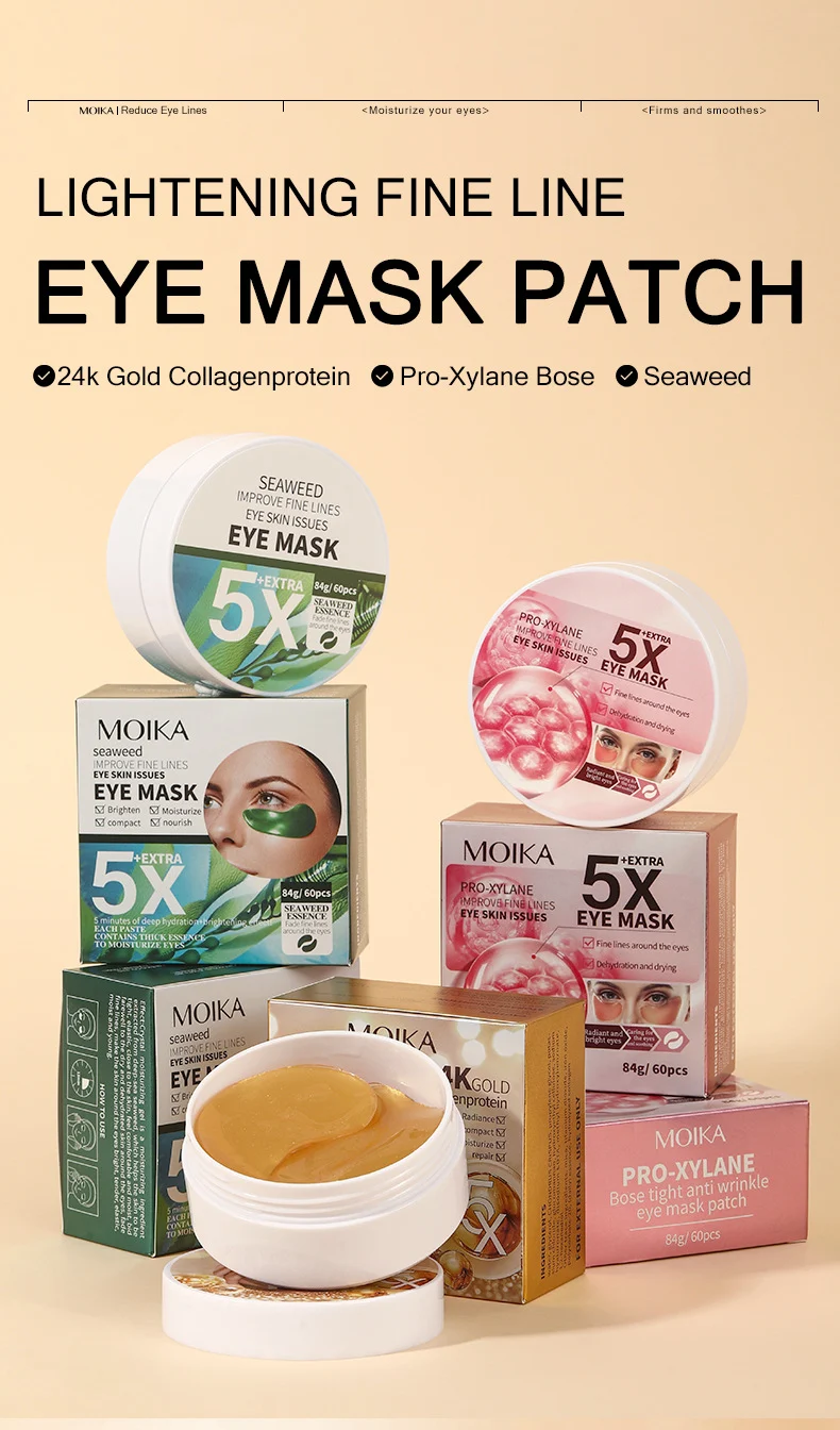 MOIKA Eye Mask Patches 24K Gold Collagen Pro-Xylane Anti-Wrinkle Seaweed Brightening 1 eye mask patches spu767908986613 desc 1