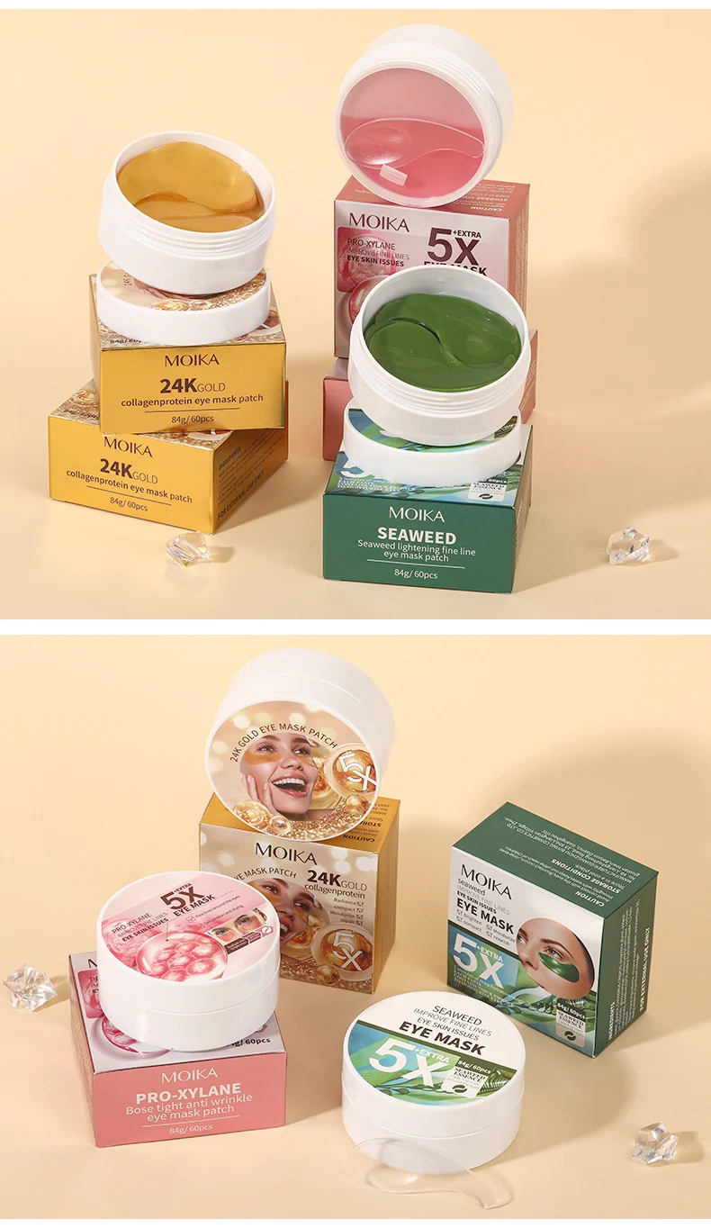 MOIKA Eye Mask Patches 24K Gold Collagen Pro-Xylane Anti-Wrinkle Seaweed Brightening 12 eye mask patches spu767908986613 desc 12
