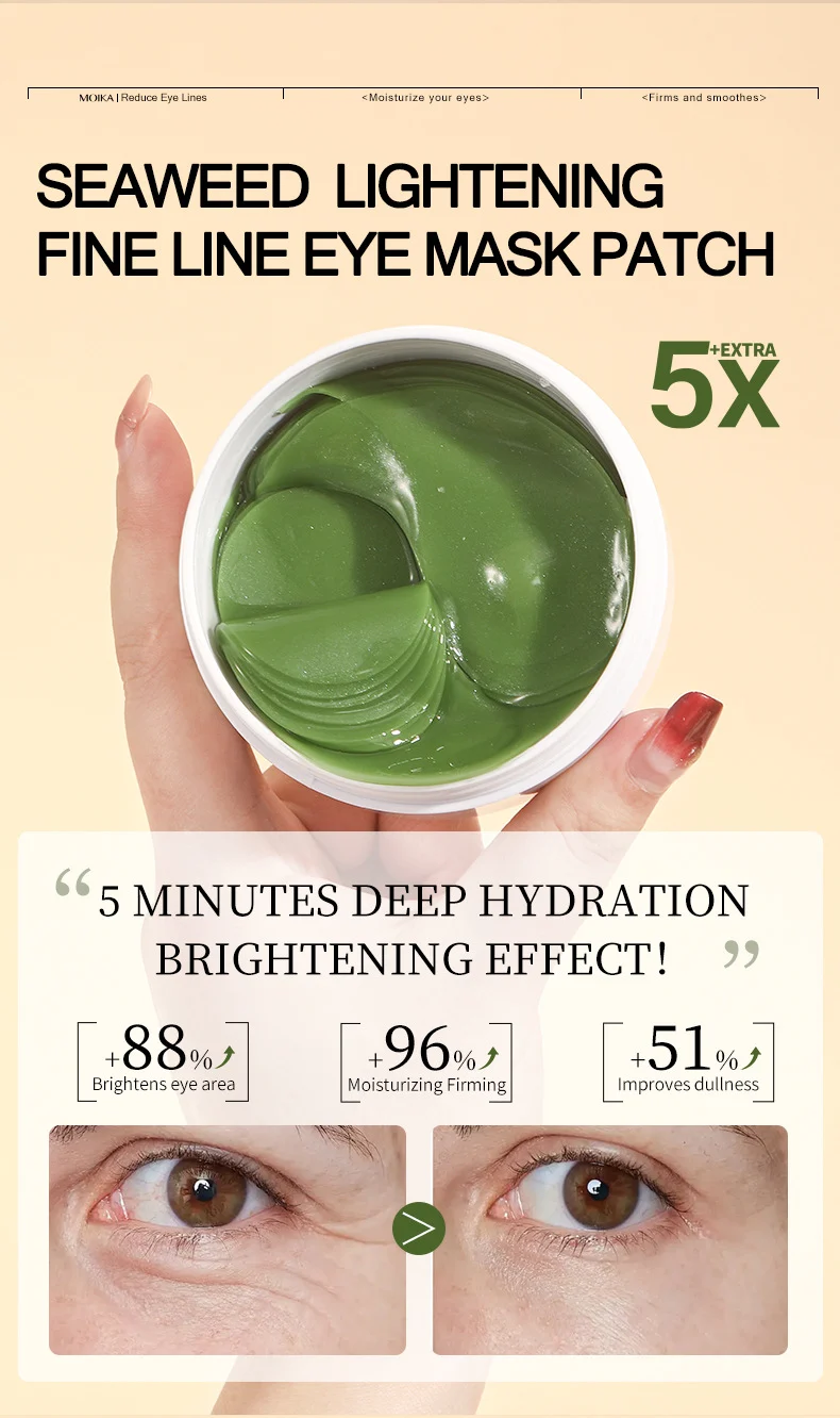 MOIKA Eye Mask Patches 24K Gold Collagen Pro-Xylane Anti-Wrinkle Seaweed Brightening 5 eye mask patches spu767908986613 desc 5