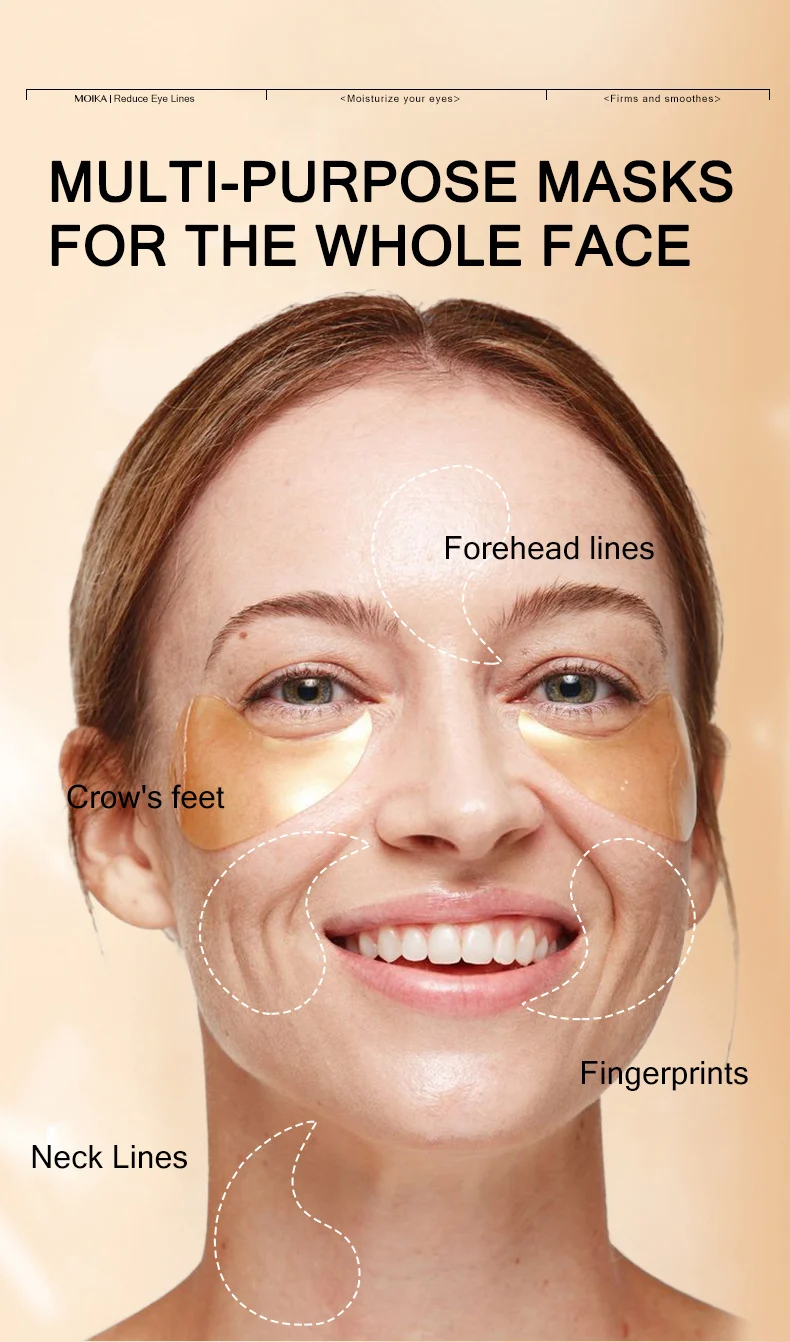 MOIKA Eye Mask Patches 24K Gold Collagen Pro-Xylane Anti-Wrinkle Seaweed Brightening 8 eye mask patches spu767908986613 desc 8