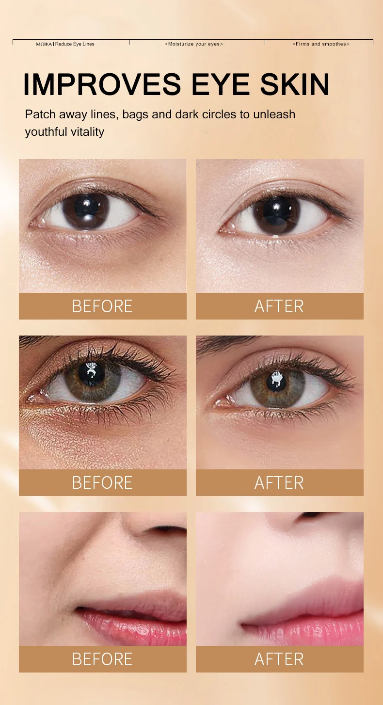 MOIKA Eye Mask Patches 24K Gold Collagen Pro-Xylane Anti-Wrinkle Seaweed Brightening 9 eye mask patches spu767908986613 desc 9