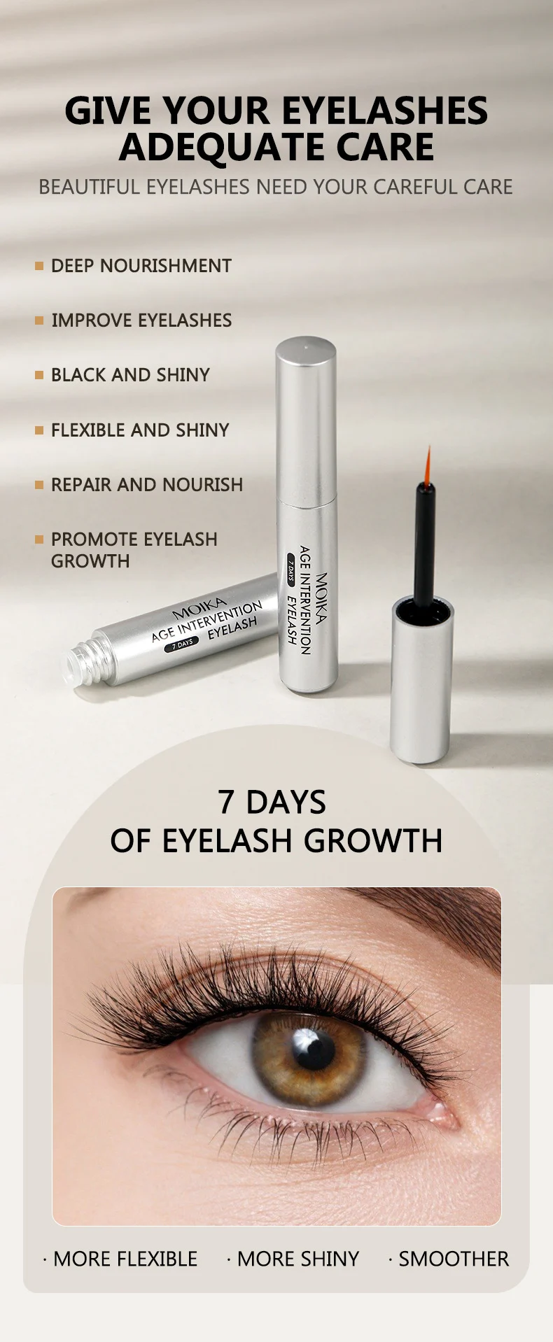 MOIKA 7D Eyelash Serum for Growth, Deep Nourishment, Black & Shiny 10 eyelash growth serum spu758245253766 desc 10