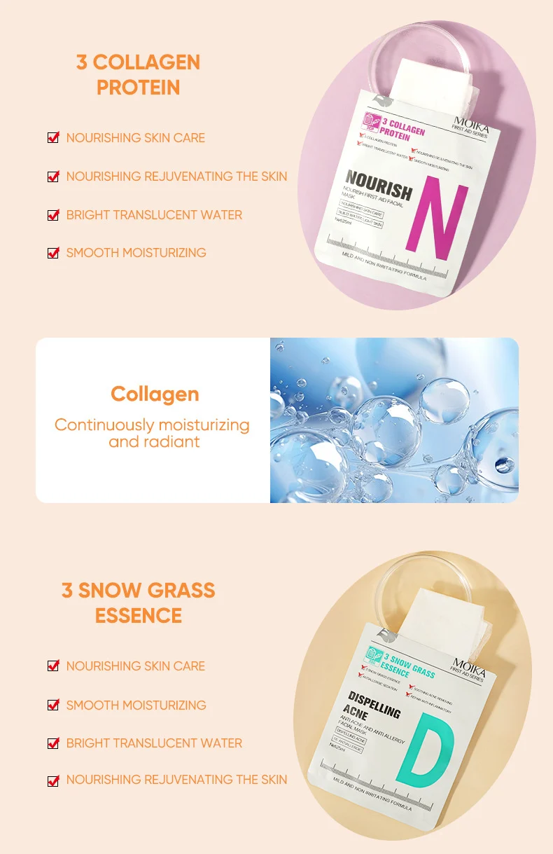MOIKA Face Mask - 24H Moisturizing, Brightening, Oil Control, Tightening 5 face mask sheet spu760261026803 desc 5