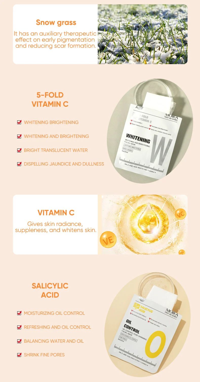 MOIKA Face Mask - 24H Moisturizing, Brightening, Oil Control, Tightening 6 face mask sheet spu760261026803 desc 6