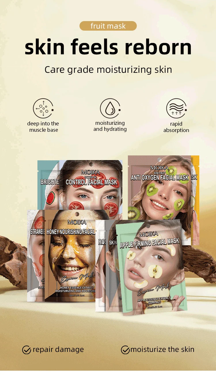 MOIKA Fruit Cartoon Facial Mask Set - 9 Sheet Masks for Hydration, Brightening & Repair 1 fruit cartoon facial mask set spu758670794957 desc 1