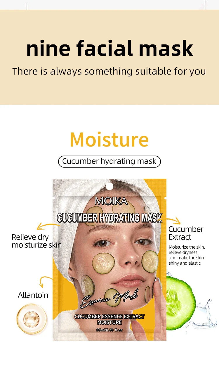 MOIKA Fruit Cartoon Facial Mask Set - 9 Different Masks for Brightening, Hydrating, Firming 5 fruit cartoon facial mask set spu760249186720 desc 5