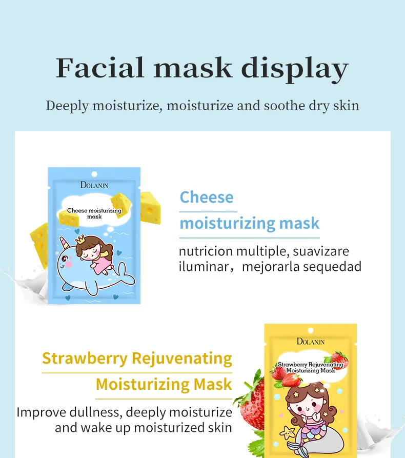 MOIKA Fruit Plant Facial Mask Sheets for Moisturizing, Hydrating, Soothing, Brightening, Oil Control 3 fruit plant facial mask sheets spu663099495110 desc 3