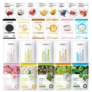 MOIKA Cartoon Fruit Plant Facial Mask Sheets - Hydrating, Brightening, Soothing