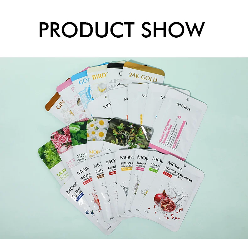 MOIKA Cartoon Fruit Plant Facial Mask Sheets - Hydrating, Brightening, Soothing 12 fruit plant facial mask sheets spu736726177168 desc 12