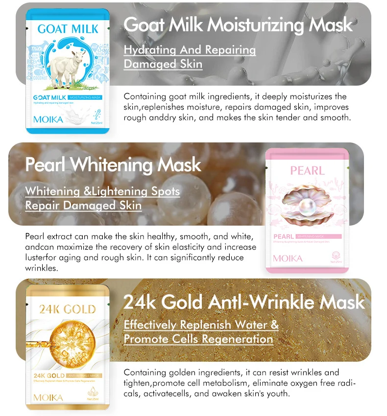 MOIKA Cartoon Fruit Plant Facial Mask Sheets - Hydrating, Brightening, Soothing 8 fruit plant facial mask sheets spu736726177168 desc 8