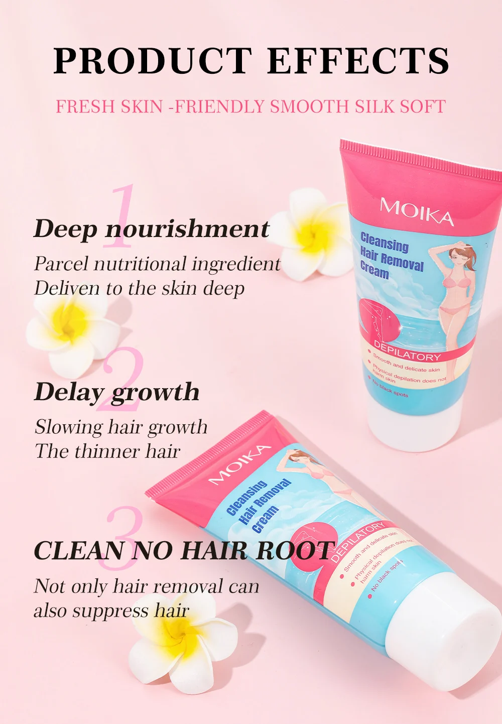 MOIKA Gentle Hair Removal Cream for Underarm, Legs & Bikini Line 3 gentle hair removal cream spu735316768696 desc 3