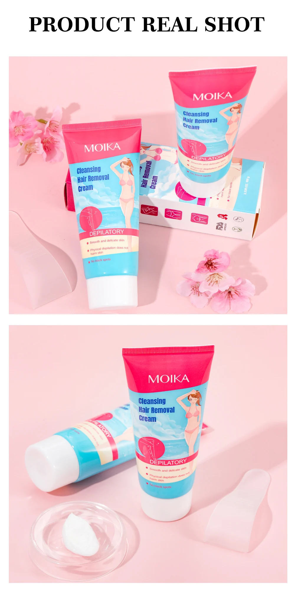 MOIKA Gentle Hair Removal Cream for Underarm, Legs & Bikini Line 8 gentle hair removal cream spu735316768696 desc 8