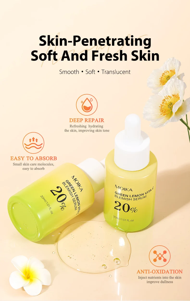 MOIKA Green Lemon Vita C Blemish Serum 20% VC Brightening Spot Treatment 7 green lemon vitamin c serum spu694042215168 desc 7