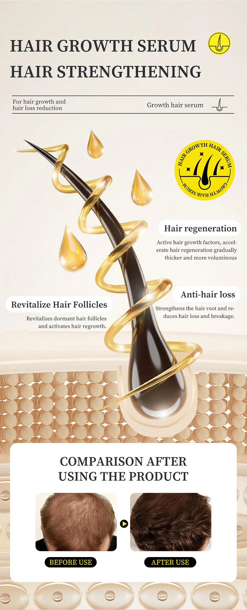 MOIKA Hair Growth Serum for Anti Hair Loss & Hair Regeneration, 30ml 6 hair growth anti loss serum spu917029835264 desc 6