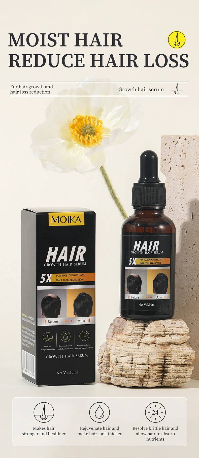 MOIKA Hair Growth Serum 30ml for Hair Loss Reduction and Strengthening 1 hair growth serreum spu731784409858 desc 1