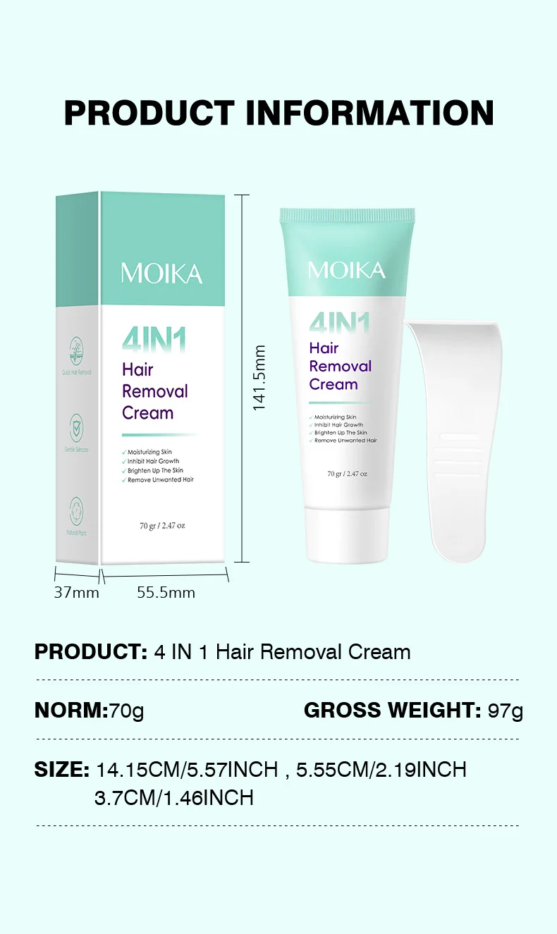 MOIKA 4IN1 Hair Removal Cream for Body, Legs, Armpits & Bikini Area 10 hair removal cream spu938192315620 desc 10