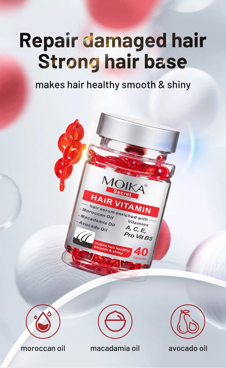 MOIKA Hair Vitamin Serum Capsules 40ml with Moroccan Oil for Damaged Hair Repair 1 hair vitamin serum capsules spu724958071398 desc 1