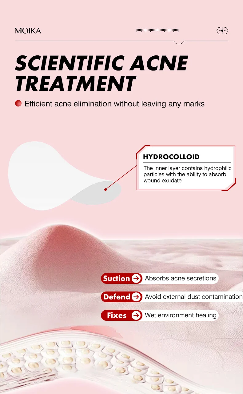 MOIKA Salicylic Acid Acne Patches 36 Pcs, Invisible Hydrocolloid Pimple Patch for Spot Treatment 4 hydrocolloid acne patches spu723137994867 desc 4