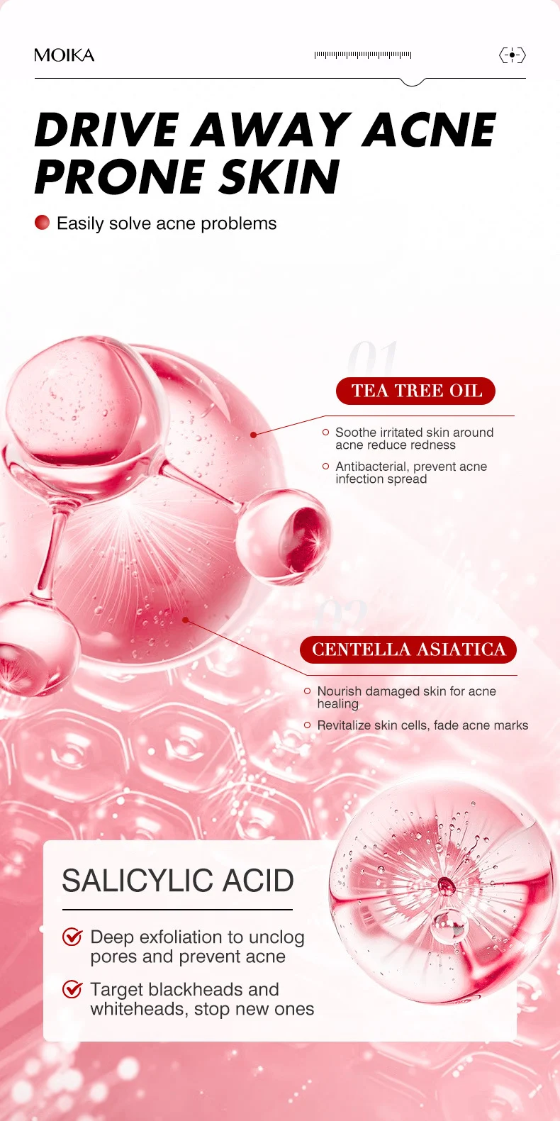 MOIKA Salicylic Acid Acne Patches 36 Pcs, Invisible Hydrocolloid Pimple Patch for Spot Treatment 6 hydrocolloid acne patches spu723137994867 desc 6